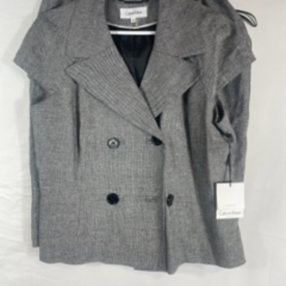 NWT CALVIN KLEIN 2 PIECT BUSINESS  SUIT WITH SKIRT SIZE 14 LINEN BLEND